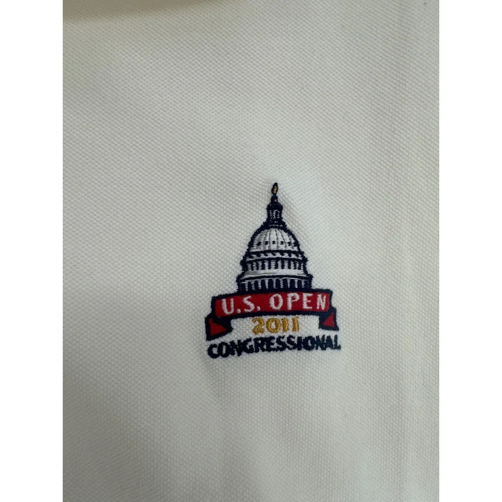 US Open Collection 2011 Congressional Polo Shirt Mens XLT Tall White Cotton Golf